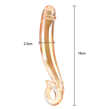 Ouro Vibrador de Vidro Butt Plug Anal Transparentes de Cristal Pau Brinquedos Sexuais para as Mulheres do sexo Feminino Masturbação Vagina Massagem Falso Pênis