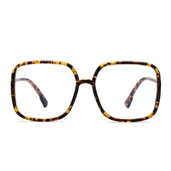 Vintage Quadro Do Leopardo Praça Computador Óculos Com Mulheres De Grandes Dimensões Óculos De Míope Homens 0 -0.5 -0.75 -1.0 Para -6.0