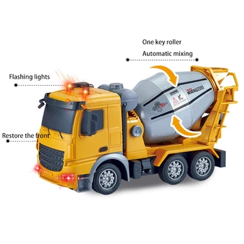 2.4 G 6Ch 1:24 Engenharia de Carro RC Simulação Cement Mixer Caminhão de Veículos Brinquedos RC descarga de Caminhão para Crianças de Presente