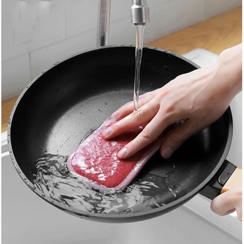 2pcs xiaomi youpin pano de prato descontaminação escova de limpeza de cozinha de duas faces magia pano de prato