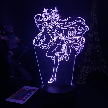 3D RGB Luces Genshin Impacto Gamer Figura Sala de Jogos Instalação Quarto Decoração da Luz, Decoração Adolescente Figuras de Meninos Luminaria Dom Crianças