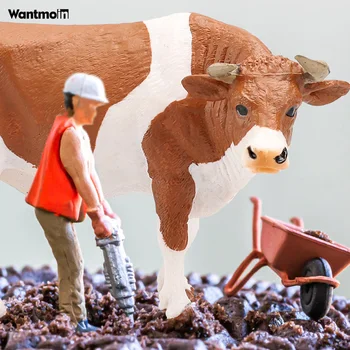 Wantmoin jardim Zoológico de diversão fazenda modelo de brinquedos para as crianças& bebê vaca ação simulada figura animal estatueta modelos de plástico de brinquedos educativos