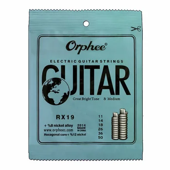 Orphée 10 6Pcs/Set de Guitarra Cadeia RX19 Liga de Níquel Cadeia Super Leve Elétrico de Cordas de Guitarra