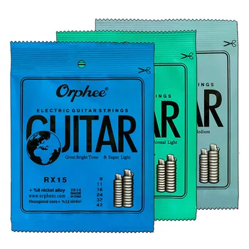 Orphée 10 6Pcs/Set de Guitarra Cadeia RX19 Liga de Níquel Cadeia Super Leve Elétrico de Cordas de Guitarra