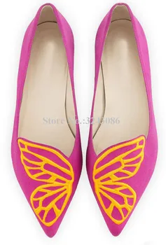 Nova Primavera Asas de Borboleta Televisão Casuais Sapatos de Mulher de Design de Moda Rosa-a Cor do Ouro Único Tênis Slip-on Sapatos