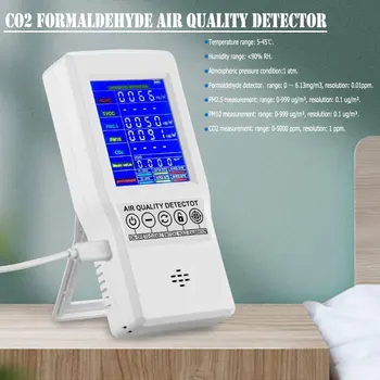 Formaldeído Testes Precisos PM2.5 PM10 CO2 AQI Detector de Home Office no Interior de Medição de Ferramenta Multifuncional de Qualidade do Ar Monitor