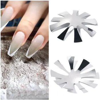 Ferramentas De Manicure Manicure Plástico Chapa De Aço Modelo De Cristal De Aço Inoxidável Modelo De Manicure Artesanato Modelo De Arte Manicure Unhas