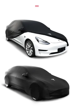 Tampa do carro para Tesla Modelo 3 Modelo Y-Sol Isolados de Alta-elástico de Proteção Elástica do Estiramento do Algodão Apertado Anti-sujeira Model3Y