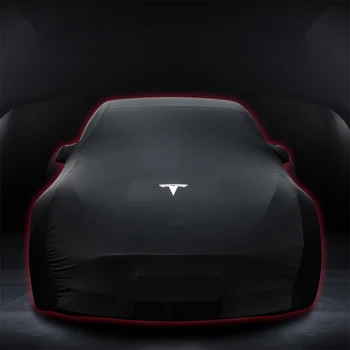 Tampa do carro para Tesla Modelo 3 Modelo Y-Sol Isolados de Alta-elástico de Proteção Elástica do Estiramento do Algodão Apertado Anti-sujeira Model3Y