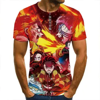 3d T -Shirt Demon Slayer Toda a Homens, Mulheres, Crianças, Roupas de Manga Curta Legal Tees Moda Casual de Verão Menino Menina Crianças Streetwear