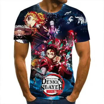 3d T -Shirt Demon Slayer Toda a Homens, Mulheres, Crianças, Roupas de Manga Curta Legal Tees Moda Casual de Verão Menino Menina Crianças Streetwear