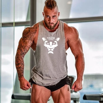 Nova marca masculina sem mangas do colete de esportes de musculação vestuário fitness