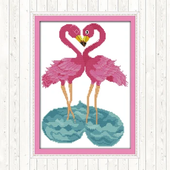 Flamingo Série de Padrões de Ponto de Cruz 14ct Tecido Impresso 11ct Contados Kits de Ponto Cruz para Bordar Kits DIY Kits de Bordado