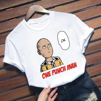 Anim Um Soco Homem Impresso T-Shirts Harajuku Hip Hop T-shirt de Verão Respirável Tees de Roupas Vintage Causal Tops de Manga Curta