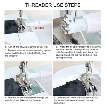 2 em 1 Agulha de Costura de Inserção Threader Threading Ferramenta Para Máquina de Costura Automática Threader Rápida de Costura Threader Agulha Changer
