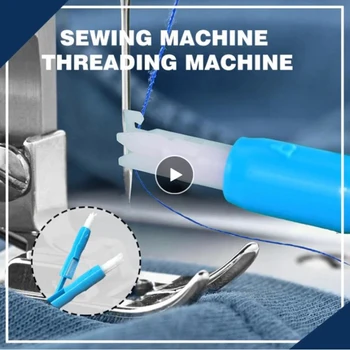 2 em 1 Agulha de Costura de Inserção Threader Threading Ferramenta Para Máquina de Costura Automática Threader Rápida de Costura Threader Agulha Changer