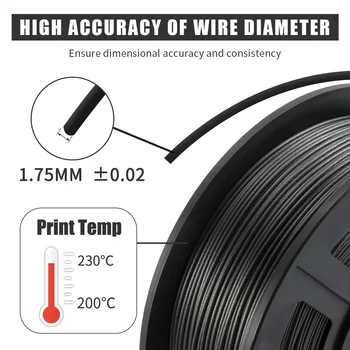 PLA Filamentos de Fibra de Carbono para 3D FDM Impressora 1,75 mm 1KG 2.2 LB Spool Ambientalmente Amigável Bolhas Grátis Rolo de Material