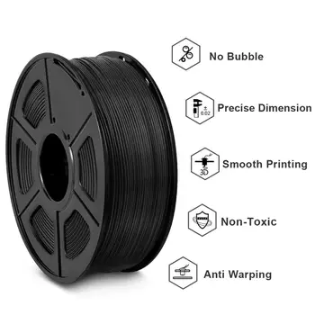 PLA Filamentos de Fibra de Carbono para 3D FDM Impressora 1,75 mm 1KG 2.2 LB Spool Ambientalmente Amigável Bolhas Grátis Rolo de Material
