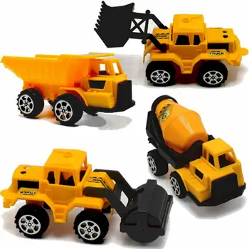 Carro De Brinquedo De Plástico Fundido De Engenharia Para A Construção Do Veículo Trator Rolo Caminhão De Cimento Tanque Do Carro Meninos Crianças Brinquedos De Presente De Aniversário