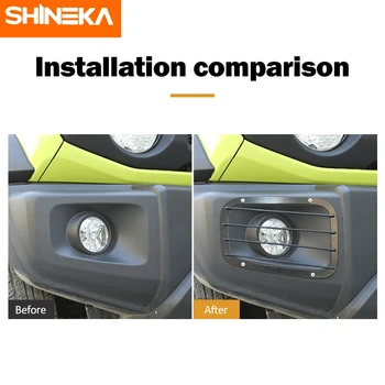 SHINEKA Lâmpada de Capas Para Suzuki Jimny JB74 Ferro Carro da Frente Lâmpada da Luz de Névoa de Decoração de cobre Acessórios Para Suzuki Jimny 2019-2021