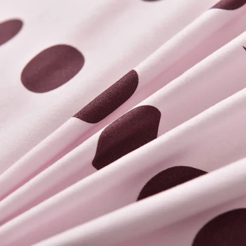 A moda Estilo Simples cor-de-Rosa capa de edredão com pontos equipado folha único e Completo com cama Queen-size