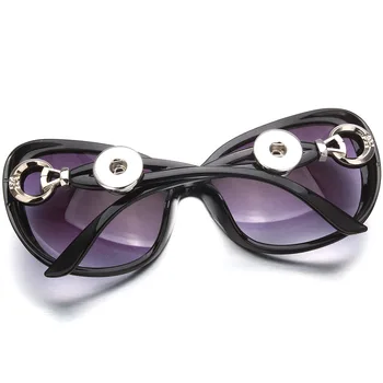 Novo Botão Snap Jóias Óculos escuros Leopard Retro Óculos Óculos de sol Óculos de Ajuste de 18mm Botão Snap para as Mulheres Snap Jóias