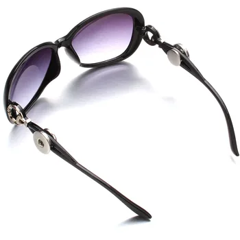Novo Botão Snap Jóias Óculos escuros Leopard Retro Óculos Óculos de sol Óculos de Ajuste de 18mm Botão Snap para as Mulheres Snap Jóias