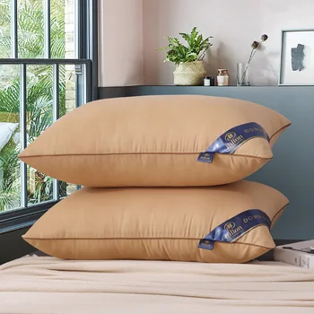Hilton cor sólida hotel casa travesseiro fabricantes direto travesseiro hotel de cinco estrelas núcleo travesseiro de compressão a vácuo de embalagem