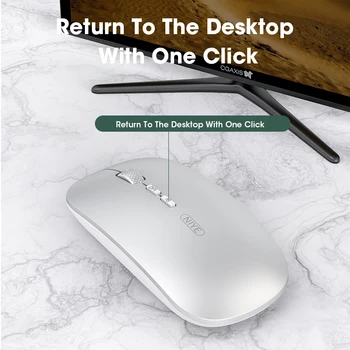 Sem fio Bluetooth Mouse Metal Rolo Recarregável Ergonomia Óptica de 1200 DPI Mouse para Jogos Para Computador Portátil do PC do Mouse Gamer
