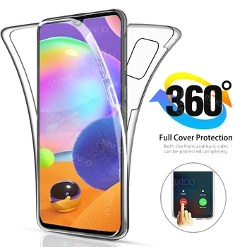 360 Duplo completo Caso do Silicone Para Samsung Galaxy A31 Corpo Transparente Armadura capa para Samsung Galax A30, A31, de 31 31A coque cobre