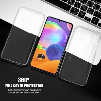 360 Duplo completo Caso do Silicone Para Samsung Galaxy A31 Corpo Transparente Armadura capa para Samsung Galax A30, A31, de 31 31A coque cobre