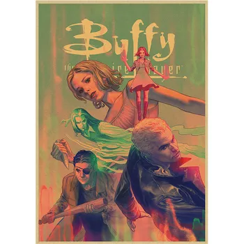 Buffy The Vampire Slayer Clássico Filme de Suspense Cartazes de papel Kraft Arte Engraçado Adesivos de Parede para Casa de quarto, Bar Café