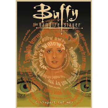 Buffy The Vampire Slayer Clássico Filme de Suspense Cartazes de papel Kraft Arte Engraçado Adesivos de Parede para Casa de quarto, Bar Café