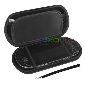 Preto de transporte de Capa Bag duplo EVA Caso de Pele Para a Sony PSV 1000 GamePad Caso Para PSVita 2000 Slim Console PS Vita