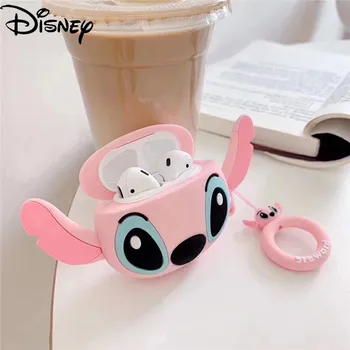 Disney Bonito dos desenhos animados Ponto sem Fio Bluetooth Fone de ouvido Caso Airpods 1 2 com Fivela Correia Menina Escudo Protetor