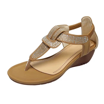 Plus size 35-41 Mulheres Sandálias Sapatos Femininos Mulher de Verão Cunha Confortáveis de Sandálias de Senhoras Deslizamento Sandálias das Mulheres Sandalias
