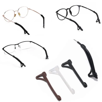 1 Par Novo do Silicone Anti-derrapante Óculos Tampa Anti-lost Gancho da Orelha Óculos Pernas Manga Suporte Para Óculos de sol Óculos de Acessórios