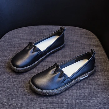 Mulheres Sapatos de Couro Genuíno 2021 mais Recentes Respirável Soft Oco Plana Sapatos Para Mulheres Grávidas Grande Tamanho Sapatos femininos
