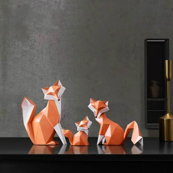 Moderno, minimalista e Geométrica Resina Fox Animal escultura artesanato Moderno, Decoração Home acessórios de presentes de Casamento