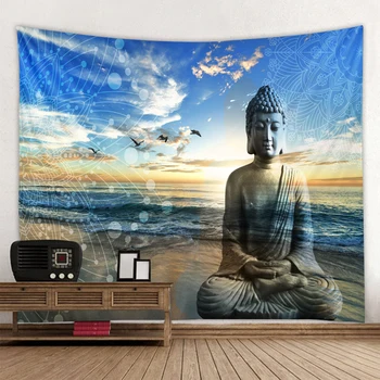 O budismo Tapeçaria Pendurada na Parede Boheme Mandala Tapeçaria em Casa 3D de Decoração de Sala de estar de plano de Fundo de Parede, Tapete de Pano Hippie