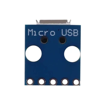 10pcs Fêmea para Micro USB para MERGULHO 5 Pinos Painel de 2,54 mm Micro USB Tipo de Interface de Alimentação placa de Adaptador 5V Breakout Módulo
