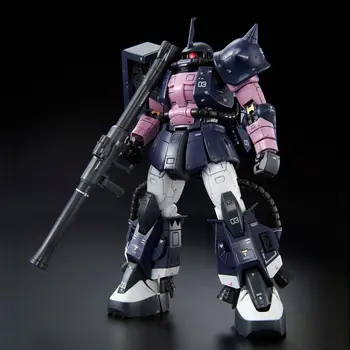 Original Bandai Modelo Gundam PB RG 1/144 MS-06R-1A PRETO TRI-ESTRELAS ZAKU II Unchained Mobile Suit Montar o Modelo de Figuras de Ação