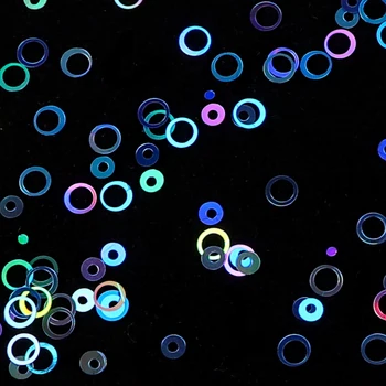 Unhas de Paetês 1Bag Espelho Brilhante Misto anel Paillette Colorido de Unhas de Glitter Holográfico 3D Flocos de Fatias de Decorações da Arte do Prego