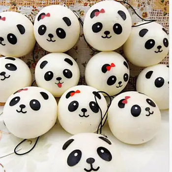 1 Pcs Kawaii Pães Pão Chave De Telefone Celular/Alça De Bolsa Pingente Espreme Carro Estilo De Decoração Jumbo Panda Molinho Encantos
