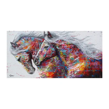 Grafite Colorido Execução Cavalos De Arte Da Lona Da Pintura De Animais Silvestres Cartaz Imagens Cuadros De Parede Decoração Para A Sala De Pintura