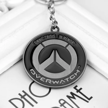 Overwatch Chaveiro de Metal Quente Jogo de UXO Logotipo da Chave do Carro do Anel Titular Rodada Llaveros Mulheres Homens Jóias Para os Fãs Presentes