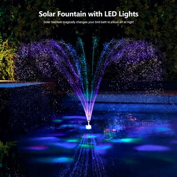 4W 5V da Fonte Solar Flutuante Bomba de Água de Chafarizes Com 8 LED Luzes Coloridas a Decoração do Jardim Lagoa Piscina Fonte Queda