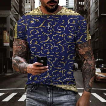 Verão de Homens 3D Retro Impressão Unisex T-shirt Solta Respirável de grandes dimensões Hip Hop de Rua Estilo Harajuku O-Neck Manga Curta XXS-6XL