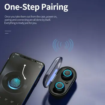 Y50 Fones de ouvido sem Fio TWS Fone de ouvido Bluetooth Fitness Fones de ouvido Controle de Botão de Cancelamento de Ruído Esporte Fone de ouvido Com a cobrança de Caso