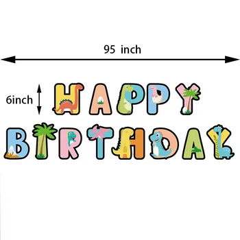 Dinossauro da Festa de Aniversário de Suprimentos Feliz Aniversário Banner Balões 18